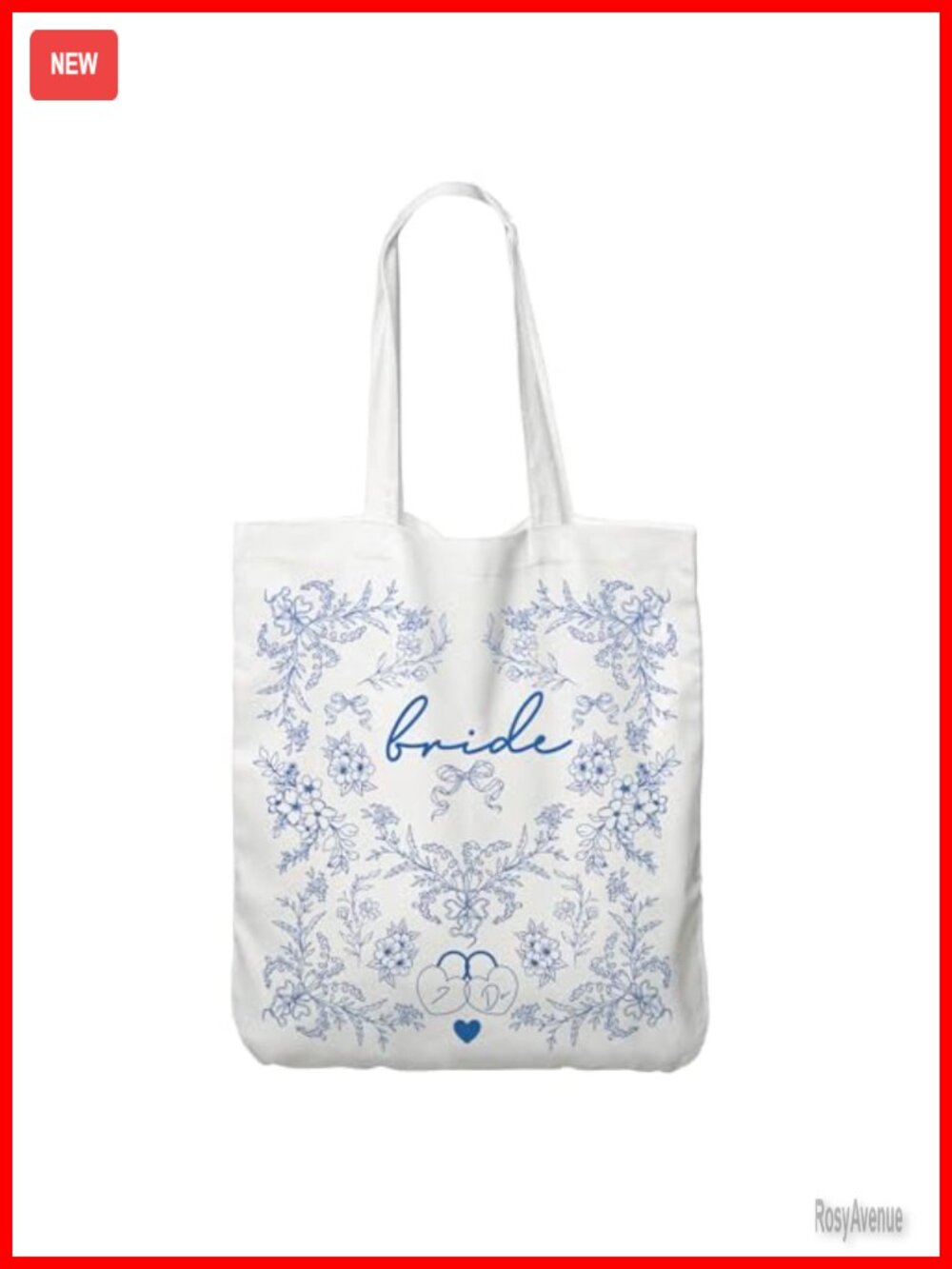 Bride Squad Canvas Tote Bag Detachable Strap Bridal Shower Gift